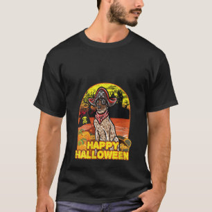 Duitse kortharige gelukkig Halloween kostuum piraa T-shirt