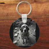 Duitse kortharige kerstwijzer gevangen op cam sleutelhanger (Voorkant)