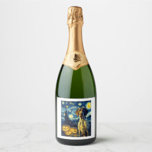Duitse Kortharige Pointer 1 Schattigee Hond Hallow Sparkling Wijnetiket