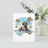 Duitse kortharige pointer aan het strand briefkaart (Staand voorkant)