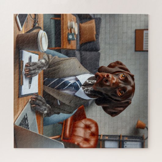 Duitse Kortharige Pointer als zakenman Legpuzzel (Horizontaal)