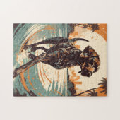 Duitse kortharige pointer bij een strand legpuzzel (Horizontaal)