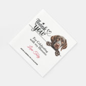 Duitse kortharige pointer bruiloft dank u servet (Hoek)