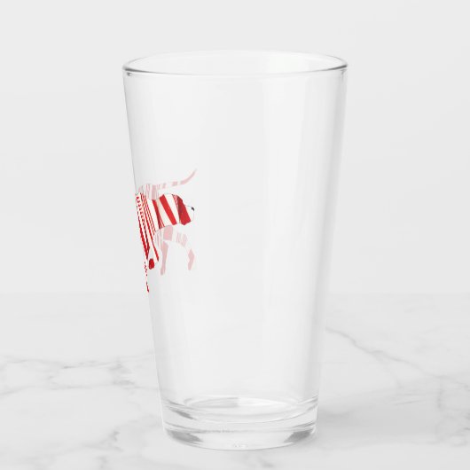 DUITSE KORTHARIGE POINTER - Christmas Candy Cane Glas (Links)