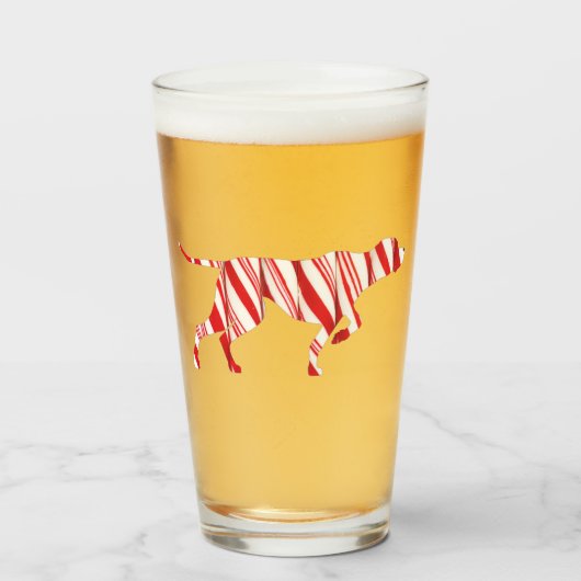 DUITSE KORTHARIGE POINTER - Christmas Candy Cane Glas (Voorkant gevuld)