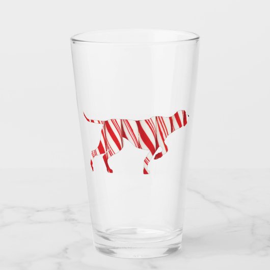 DUITSE KORTHARIGE POINTER - Christmas Candy Cane Glas (Voorkant)