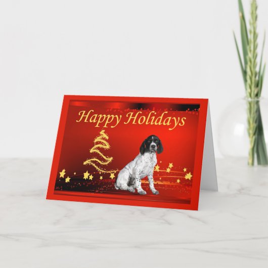 Duitse Kortharige Pointer Christmas Kaart Stars (Voorkant)