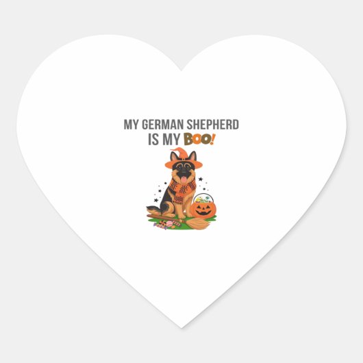 Duitse Kortharige Pointer Dog - Halloween Moon Si Hart Sticker (Voorkant)