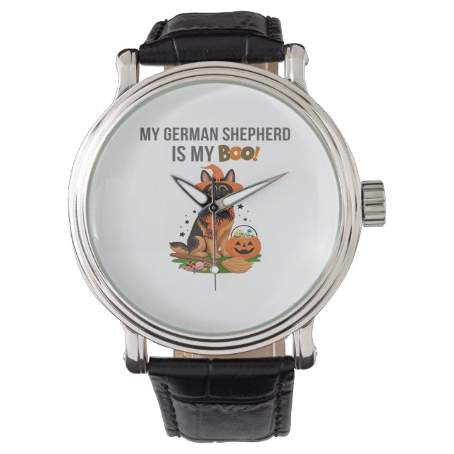 Duitse Kortharige Pointer Dog - Halloween Moon Si Horloge (Voorkant)