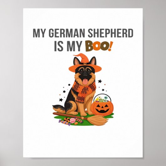 Duitse Kortharige Pointer Dog - Halloween Moon Si Poster (Voorkant)