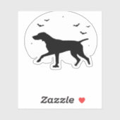 Duitse Kortharige Pointer Dog � Halloween Moon Si Sticker (Vel)