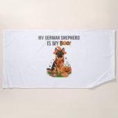 Duitse Kortharige Pointer Dog - Halloween Moon Si Strandlaken (Voorkant)