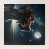 Duitse Kortharige Pointer Dog Nighttime Sky Moon Legpuzzel (Horizontaal)