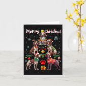 Duitse Kortharige Pointer Dogs Merry Christmas Tr Kaart (Gele Bloem)
