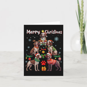 Duitse Kortharige Pointer Dogs Merry Christmas Tr Kaart