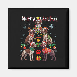 Duitse Kortharige Pointer Dogs Merry Christmas Tr Magneet