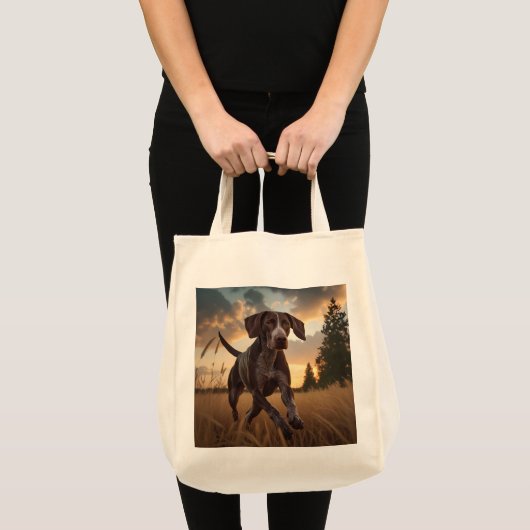 Duitse kortharige pointer elegante boodschappentas tote bag (Voorkant (product))