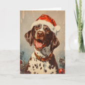 Duitse kortharige pointer gepersonaliseerd Kerstmi Feestdagen Kaart (Voorkant)