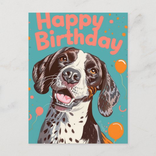 Duitse kortharige pointer Happy Birthday Briefkaart (Voorkant)