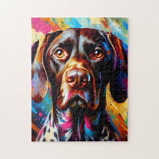Duitse Kortharige Pointer Hond Acryl Print Legpuzzel (Verticaal)