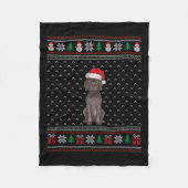 Duitse Kortharige Pointer hond met Santa Hat X Fleece Deken (Voorkant)