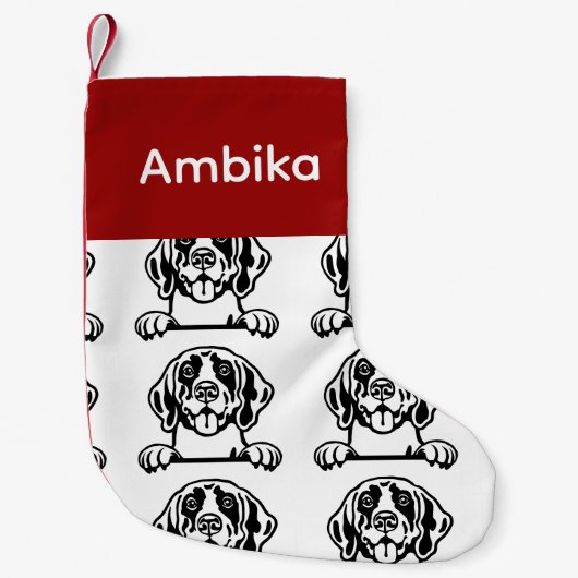 Duitse Kortharige Pointer hond sokken Gepersonalis Kleine Kerstsok (Voorkant)