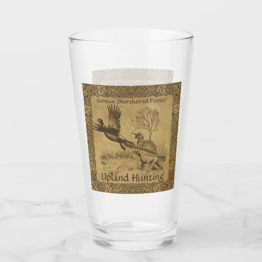 Duitse kortharige pointer, hoogland jacht glas (Achterkant)