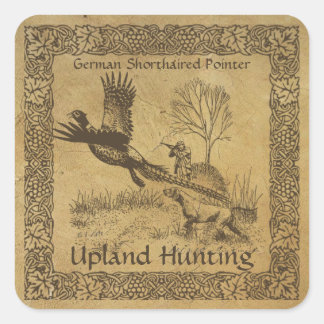 Duitse kortharige pointer, hoogland jacht vierkante sticker