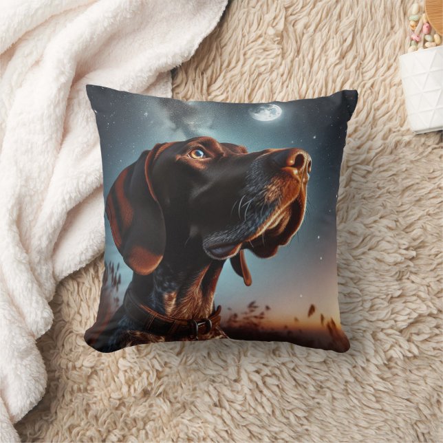 Duitse Kortharige Pointer in de nachtelijke hemel  Kussen (Deken)