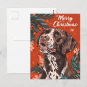 Duitse kortharige pointer kerst briefkaart (Voorkant / Achterkant)