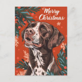 Duitse kortharige pointer kerst briefkaart (Voorkant)