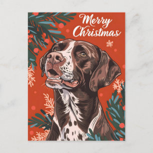 Duitse kortharige pointer kerst briefkaart