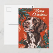 Duitse kortharige pointer kerst briefkaart (Voorkant / Achterkant)