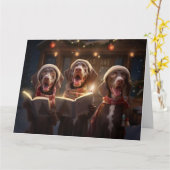 Duitse kortharige pointer kerst leuke vakantie kaart (Gele Bloem)