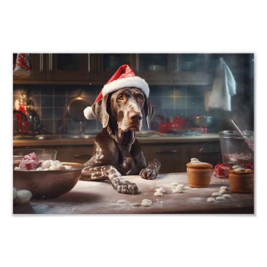 Duitse kortharige pointer kerstkoekjes foto afdruk (Voorkant)