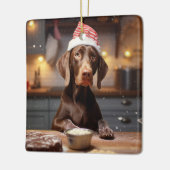 Duitse kortharige pointer kerstkoekjes keramisch ornament (Links)