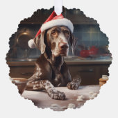 Duitse kortharige pointer kerstkoekjes ornament kaart (Voorkant)