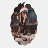 Duitse kortharige pointer kerstkoekjes ornament kaart (Rechts)