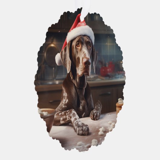 Duitse kortharige pointer kerstkoekjes ornament kaart (Rechts)