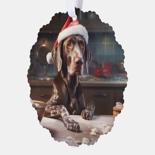 Duitse kortharige pointer kerstkoekjes ornament kaart (Links)