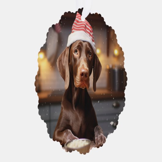 Duitse kortharige pointer kerstkoekjes ornament kaart (Rechts)