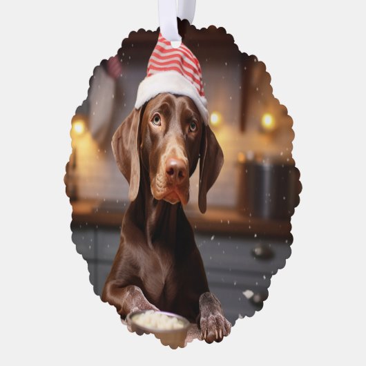 Duitse kortharige pointer kerstkoekjes ornament kaart (Links)