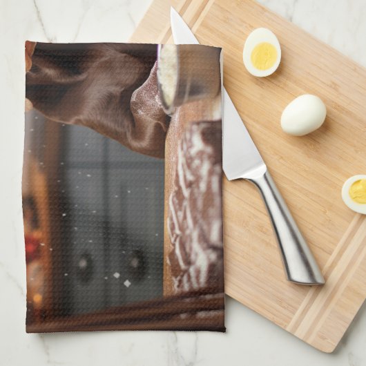 Duitse kortharige pointer kerstkoekjes theedoek (Quarter Fold)