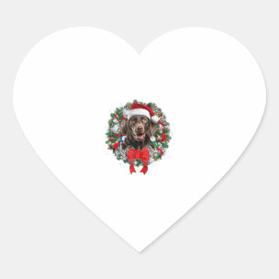 Duitse Kortharige Pointer Kerstkrans Decora Hart Sticker