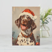 Duitse Kortharige Pointer Kerstmis Feestdagenkaart (Staand voorkant)