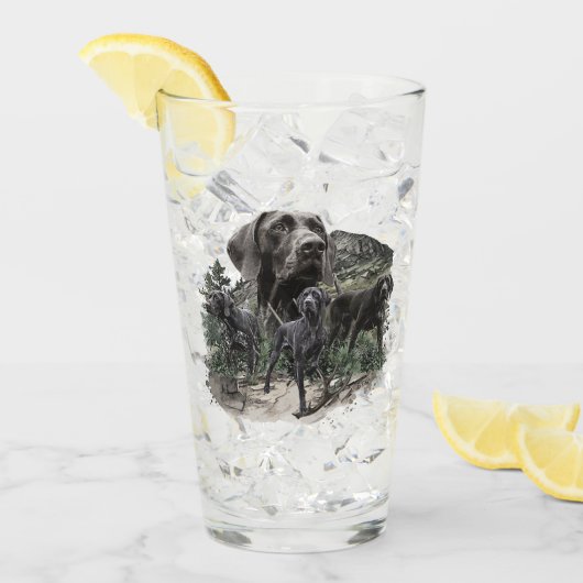 Duitse kortharige pointer liefhebbers glas (Voorkant ijs)