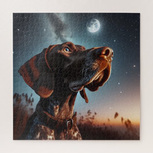 Duitse Kortharige Pointer met in de hoofdrol Night Legpuzzel (Verticaal)