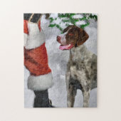 Duitse kortharige pointer met Kerstmis Legpuzzel (Verticaal)