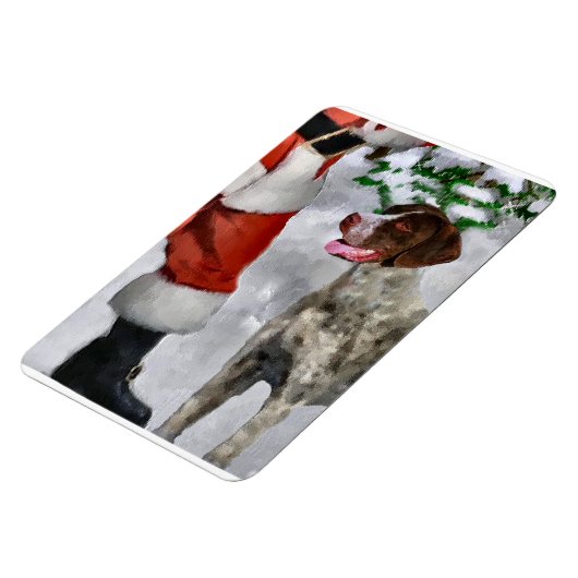Duitse kortharige pointer met Kerstmis Magneet (Linkerzijde)