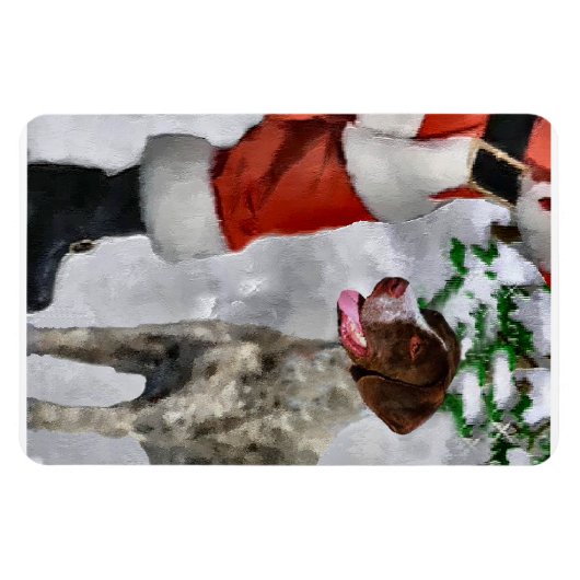 Duitse kortharige pointer met Kerstmis Magneet (Horizontaal)